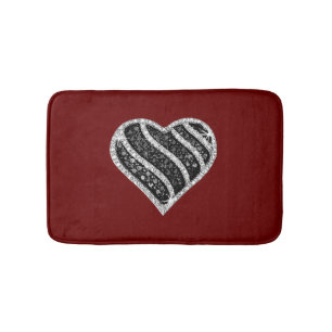 Black Diamond Heart Bath Mat Badematte
