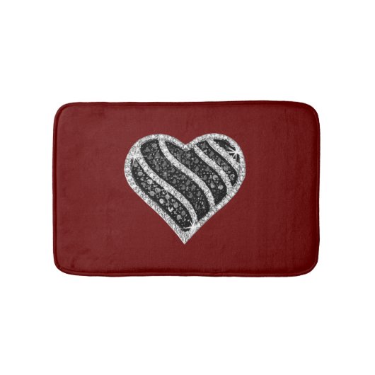 Black Diamond Heart Bath Mat Badematte (Vorderseite)