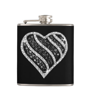 Black Diamond Heart Flask Flachmann