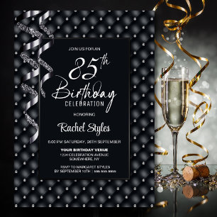 Black Diamond Pattern 85. Geburtstagsparty Einladung