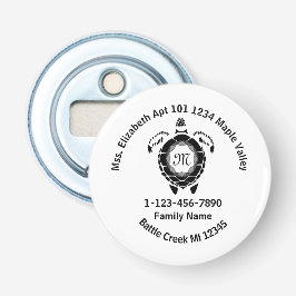 Black Diamond Sea Turtle Love Zuhause-Adresse Flaschenöffner