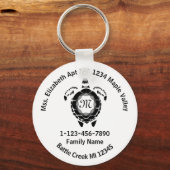 Black Diamond Sea Turtle Love Zuhause-Adresse Schlüsselanhänger (Vorderseite)