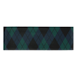 Black Diamond Tartan Name Tag Namenschild
