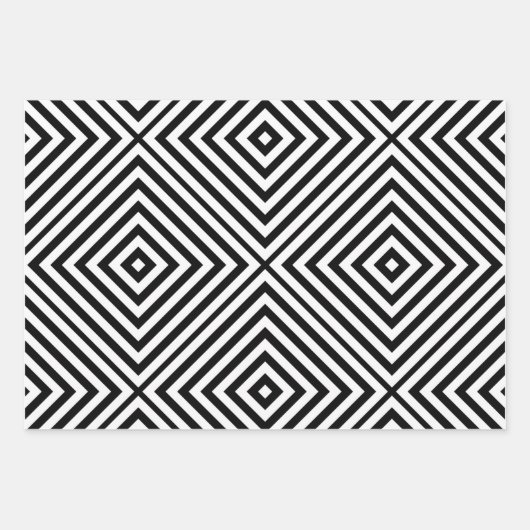 Black Diamond Zickzack Geschenkpapier Set (Vorderseite 2)