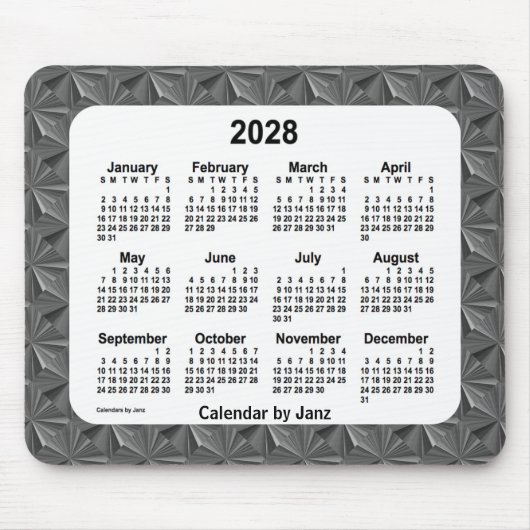 Black Diamonds Calendar von Janz 2028 Mousepad (Vorne)