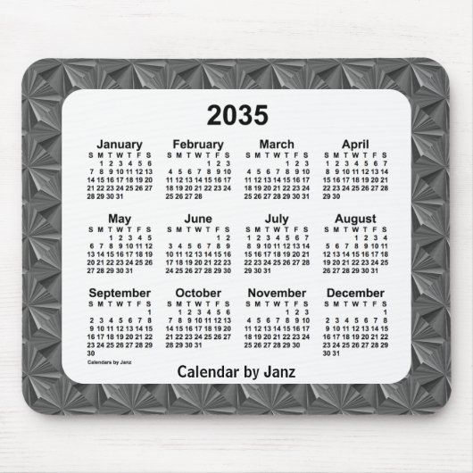 Black Diamonds Calendar von Janz 2035 Mousepad (Vorne)