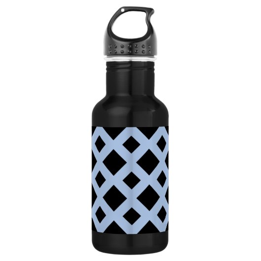 Black Diamonds on Light Blue Edelstahlflasche (Vorderseite)
