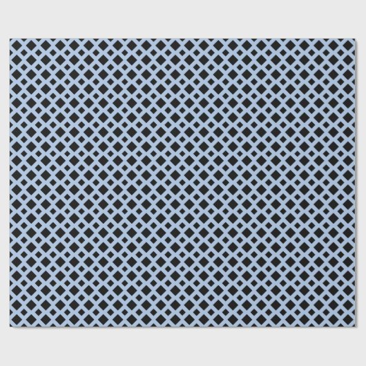 Black Diamonds on Light Blue Geschenkpapier (Flach)