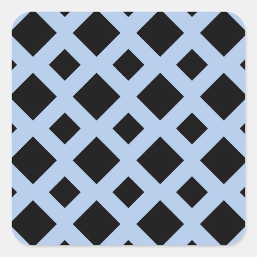Black Diamonds on Light Blue Quadratischer Aufkleber (Vorderseite)