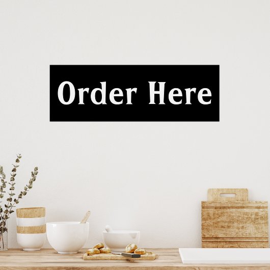 Black Diner Order Wall Art Poster Print (Küche)