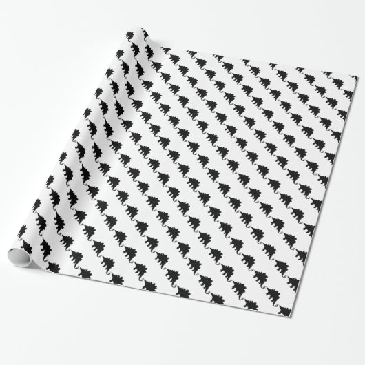 Black Dinosaurier Geschenkpapier (Ungerollt)