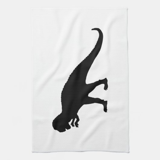 Black Dinosaurier Geschirrtuch (Vertikal)