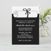 Black Diploma Abschluss Celebration Einladungen (Stehend Vorderseite)