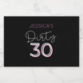 Black Dirty 30 Custom Mini Champagne Labels Schaumweinetikett (Einzelnes Label)