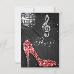 Black Disco Ball Sparkon Heelses UAWG RSVP Karte