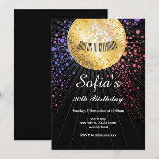 BLACK, Disco-Party, 70er Jahre, Tanz-Party Einladung