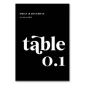 Black Disco Wedding Tischnummer (Vorderseite)