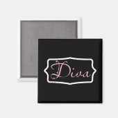 Black Diva Word Art Magnet (Vorderseite/Rückseite)