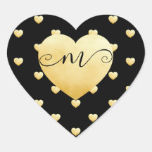 Black DIY Monogram Golden