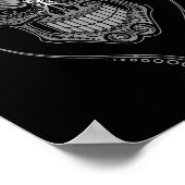 Black DJ Sugar Skull Poster (Ecke)