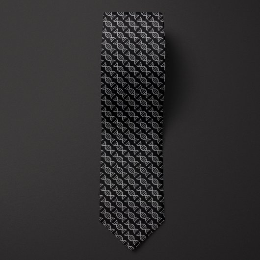 Black DNA Double Helix Pattern Krawatte