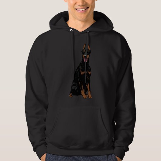 Black Doberman 180 Hoodie (Vorderseite)