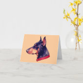 Black Doberman Face Anpassbare Note Card Karte (Gelbe Blume)