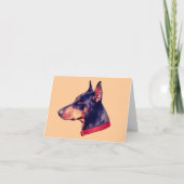 Black Doberman Face Anpassbare Note Card Karte (Vorderseite)