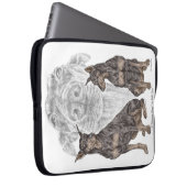 Black Doberman Hunde Laptopschutzhülle (Vorne Rechts)