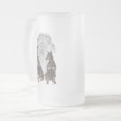 Black Doberman Hunde Mattglas Bierglas (Vorderseite Links)