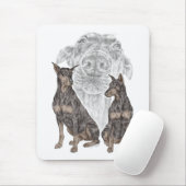 Black Doberman Hunde Mousepad (Mit Mouse)