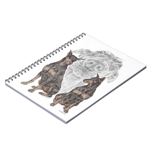 Black Doberman Hunde Notizblock (Linke Seite)