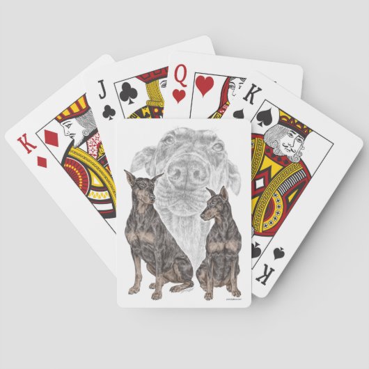 Black Doberman Hunde Spielkarten (Rückseite)