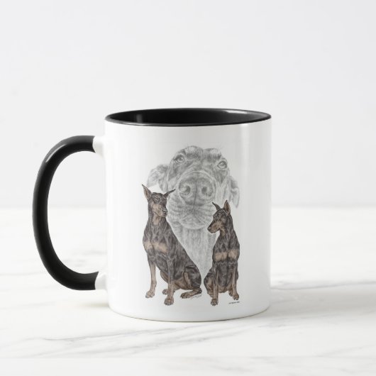 Black Doberman Hunde Tasse (Links)
