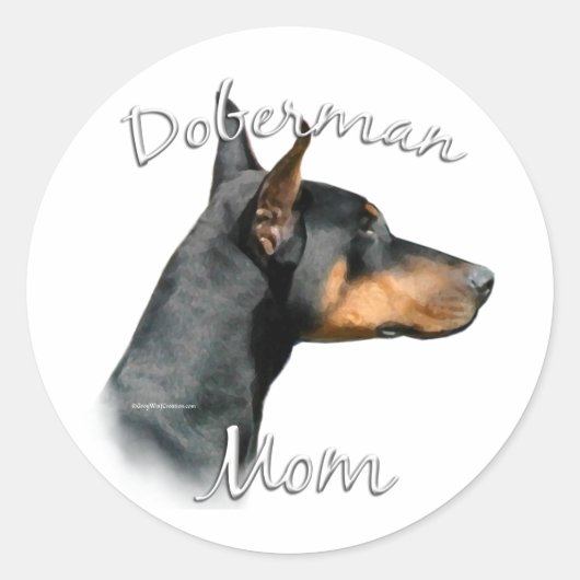 Black Doberman Mama - Aufkleber (Vorderseite)