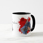 Black Doberman Pinscher Abstrakter Hintergrund Tasse (VorderseiteRechts)