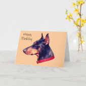 Black Doberman Pinscher Customizable Birthday Card Karte (Gelbe Blume)
