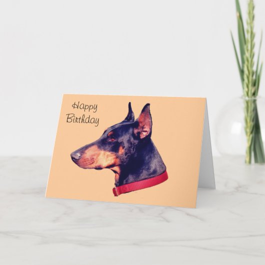 Black Doberman Pinscher Customizable Birthday Card Karte (Vorderseite)