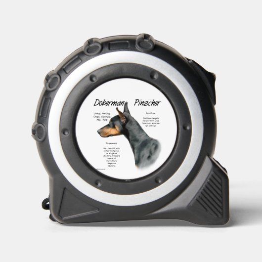 Black Doberman Pinscher History Maßband (Vorderseite)