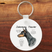 Black Doberman Pinscher History Schlüsselanhänger (Rückseite)
