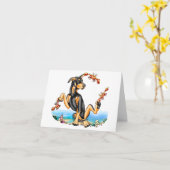 Black Doberman Pinscher Kinda Crabby Note Card Karte (Gelbe Blume)
