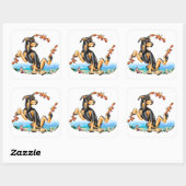 Black Doberman Pinscher Kinda Crabby Stickers (Blatt)