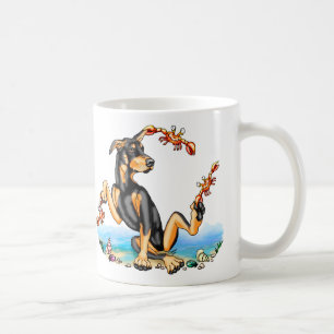 Black Doberman Pinscher Kinda Crabby Tasse