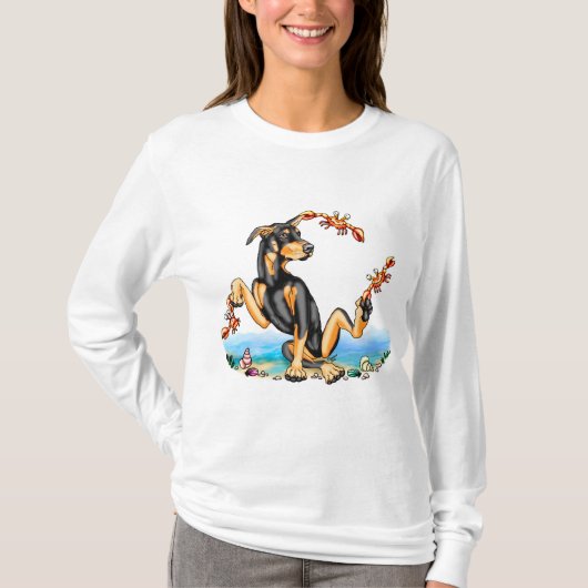 Black Doberman Pinscher Kinda Crabby Tee Shirts (Vorderseite)