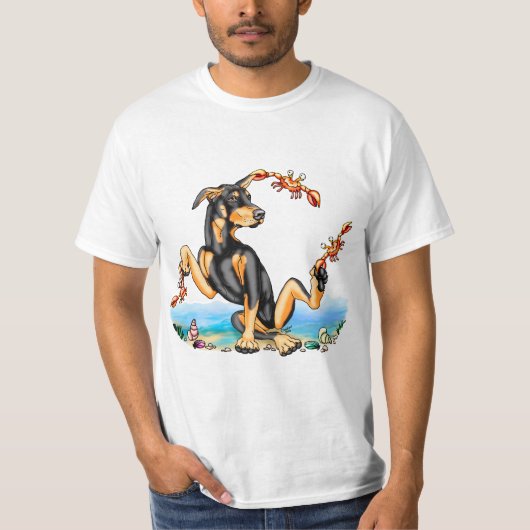 Black Doberman Pinscher Kinda Crabby Tee Shirts (Vorderseite)