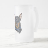 Black Doberman Pinscher Mattglas Bierglas (VorderseiteRechts)