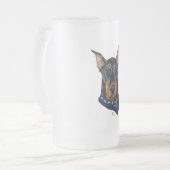 Black Doberman Pinscher Mattglas Bierglas (Vorderseite Links)