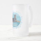 Black Doberman Pinscher Mattglas Bierglas (VorderseiteRechts)