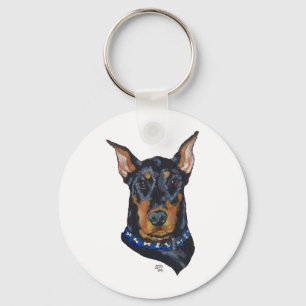 Black Doberman Pinscher Schlüsselanhänger