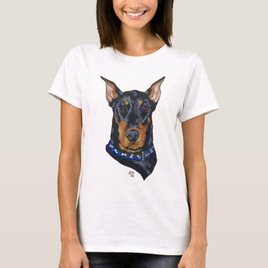 Black Doberman Pinscher T-Shirt (Vorderseite)